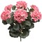 Deluxe UV Pink Geranium Bush - 7 Realistic Silk Flowers & Leaves, Perfect for Indoor & Outdoor Decor by Floral Home®